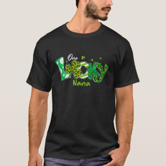 Leopard Shamrock One Lucky Nana St Patricks Day Ir T-Shirt