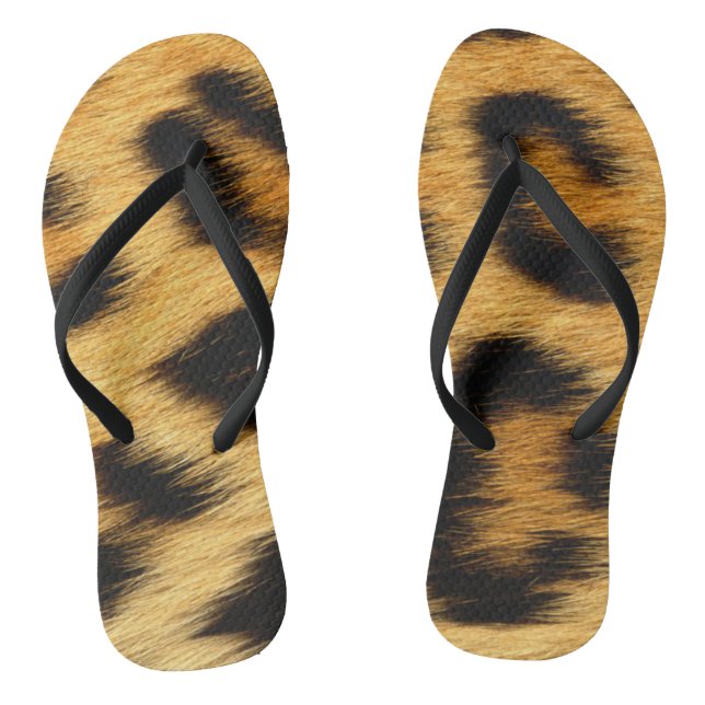 Leopard Skin Animal Print Flip Flops (Footbed)
