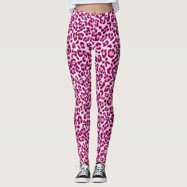 Leopard skin Animal Skin Print Leggings (Front)
