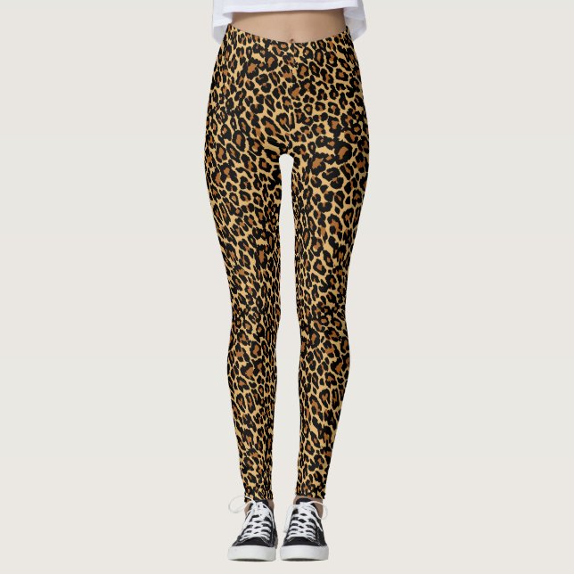 Leopard skin Animal Skin Print Leggings (Front)