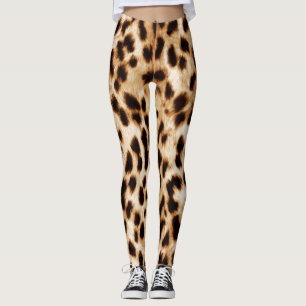 Leopard Skin, Authentic Wildlife Pattern. Leggings