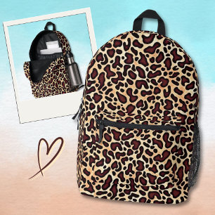 Leopard Skin Brown Cream Pattern -  Printed Backpack