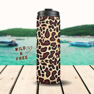 Leopard Skin Brown Cream Pattern -  Thermal Tumbler