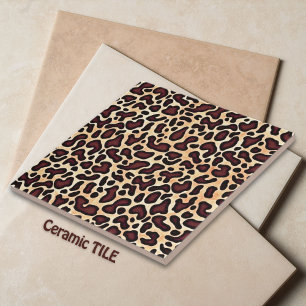Leopard Skin Brown Cream Pattern -  Tile