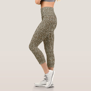  Leopard-skin  Capri Leggings