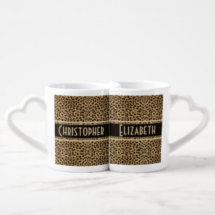 Leopard Skin Couple Personalize Coffee Mug Set