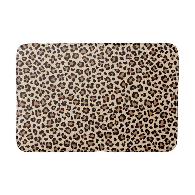 Leopard Skin Fur Pattern Bath Mat (Front)