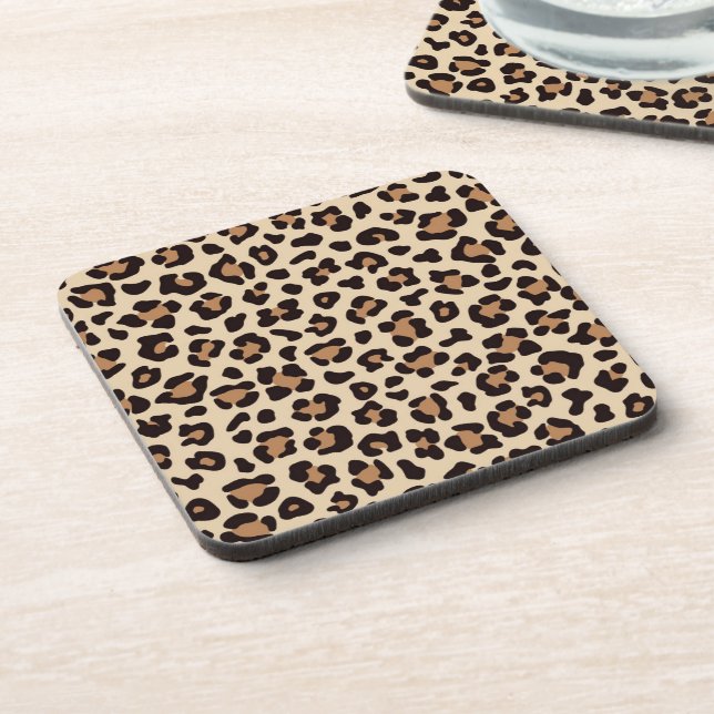 Leopard Skin Fur Pattern Coaster (Left Side)