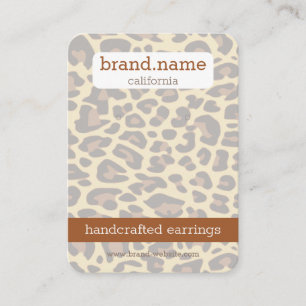 Leopard Skin Handmade Jewelry Studs Display Holder Business Card