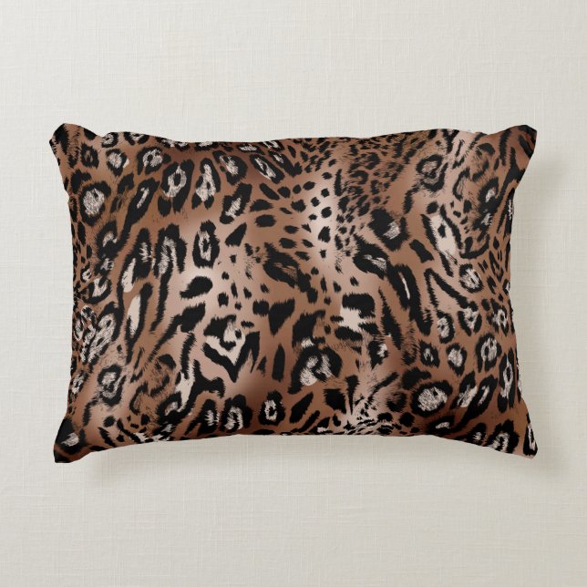 Leopard skin illustration seamless pattern fabric  accent pillow (Front)
