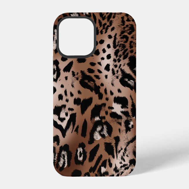 Leopard skin illustration seamless pattern fabric  iPhone case (Back)