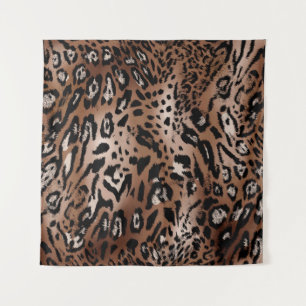 Leopard skin illustration seamless pattern fabric  tapestry