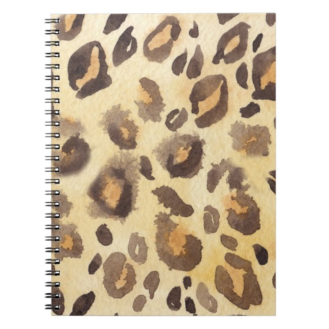 Leopard skin imitation, watercolor abstract. notebook (Front)