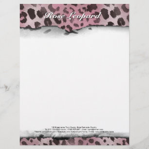 Leopard Skin in pink Rose Letterhead