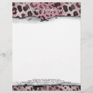 Leopard Skin in pink Rose Letterhead
