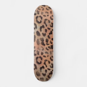 Leopard Skin in Tangerine Apricot Skateboard
