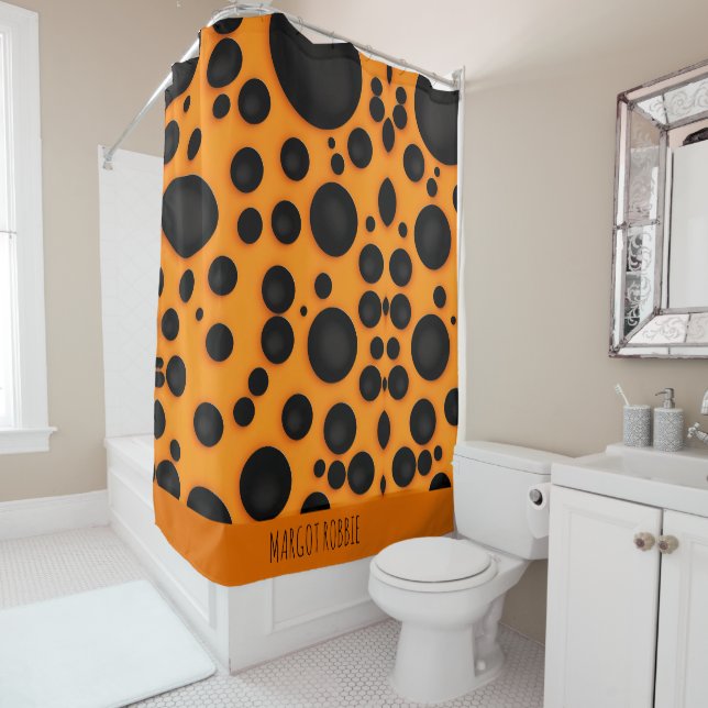 Leopard skin Orange Black Abstract Safari Pattern (In Situ)