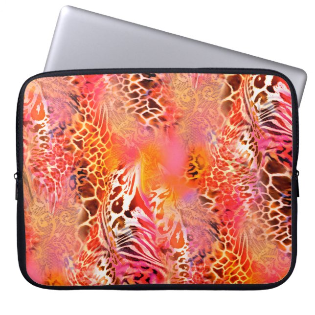 leopard skin pattern fabric leopard,abstract,anima laptop sleeve (Front)