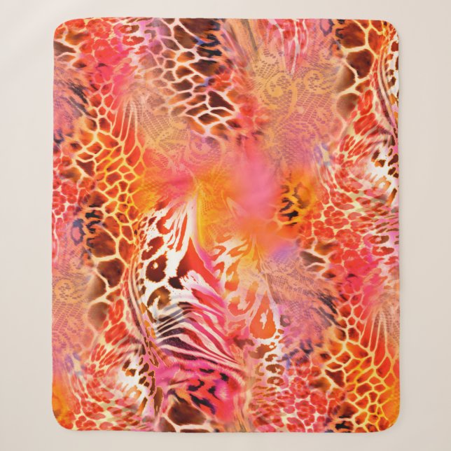 leopard skin pattern fabric leopard,abstract,anima sherpa blanket (Front)