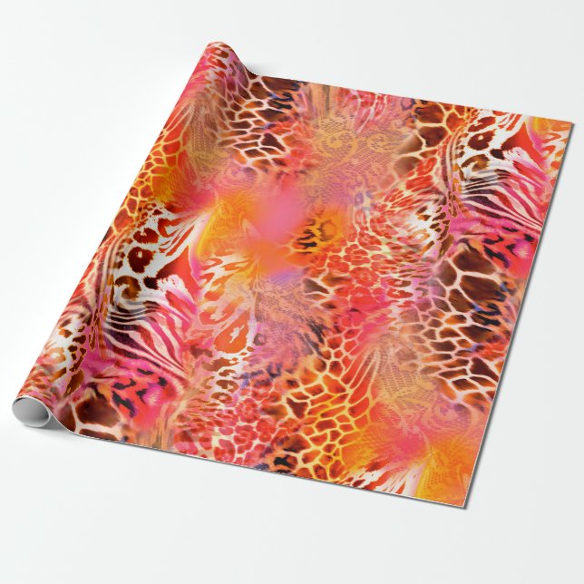leopard skin pattern fabric leopard,abstract,anima wrapping paper (Unrolled)