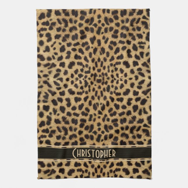 Leopard Skin Pattern Kitchen Towel (Vertical)