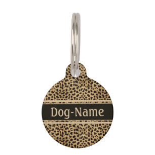 Leopard Skin Pattern Personalize Pet Tag