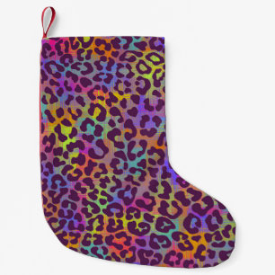 Leopard skin pattern. Repeating seamless animal ba Small Christmas Stocking