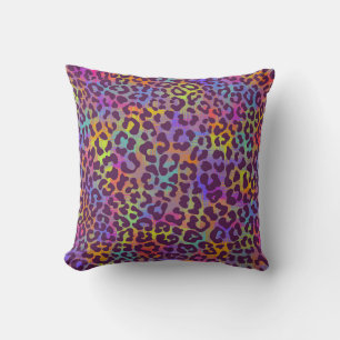 Leopard skin pattern. Repeating seamless animal ba Throw Pillow