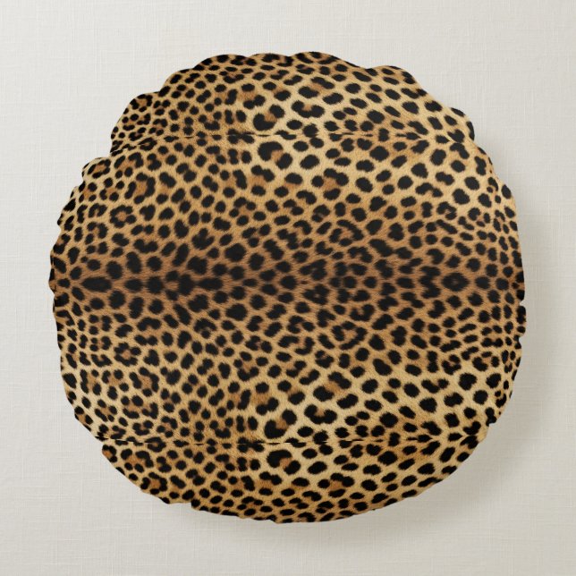 Leopard Skin Pattern Round Pillow (Front)