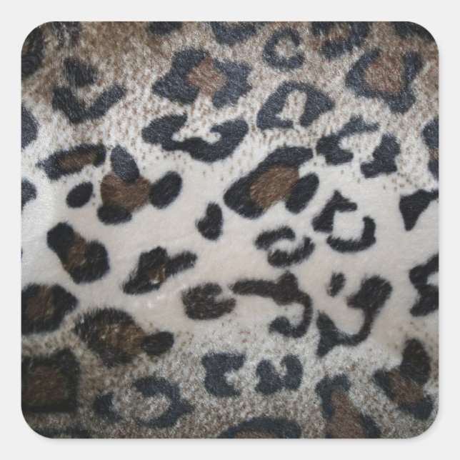 Leopard skin pattern square sticker (Front)