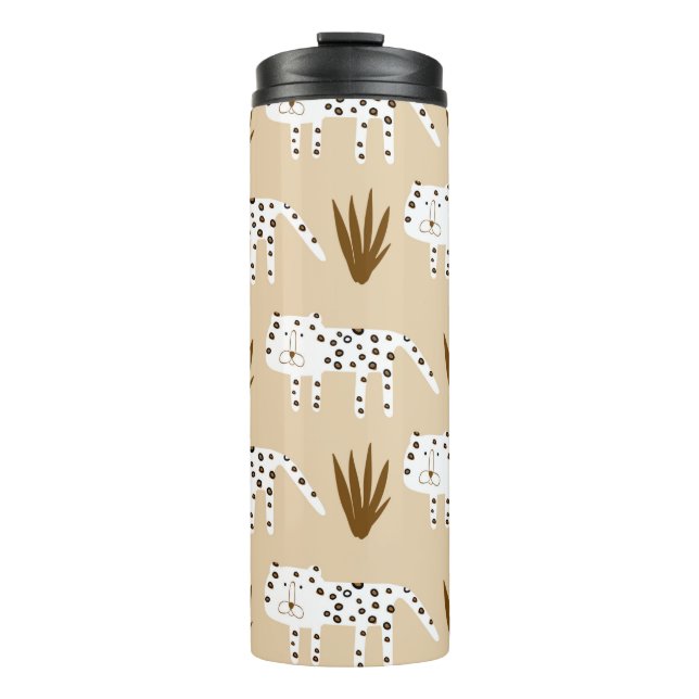 Leopard skin pattern thermal tumbler (Front)