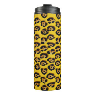 leopard skin pattern thermal tumbler