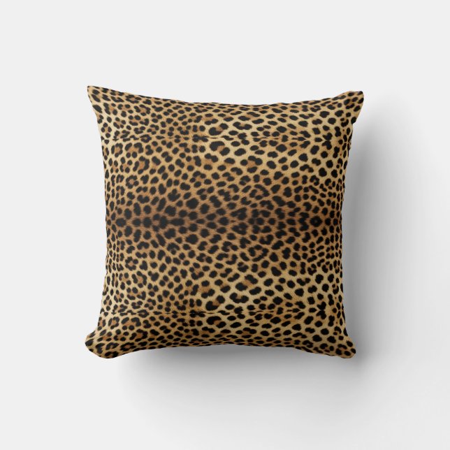 Leopard Skin Pattern Throw Pillow (Front)
