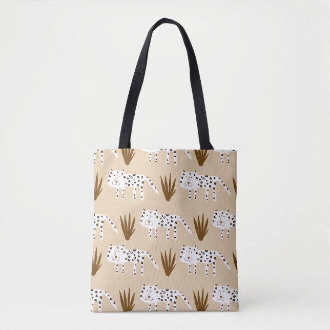 Leopard skin pattern tote bag (Front)