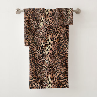Leopard Skin Print Bath Towel Set