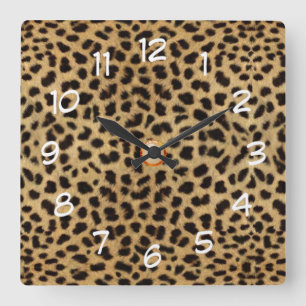 leopard skin print  wild cat clock