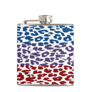 Leopard Skin Retro Stripes Pattern Hip Flask