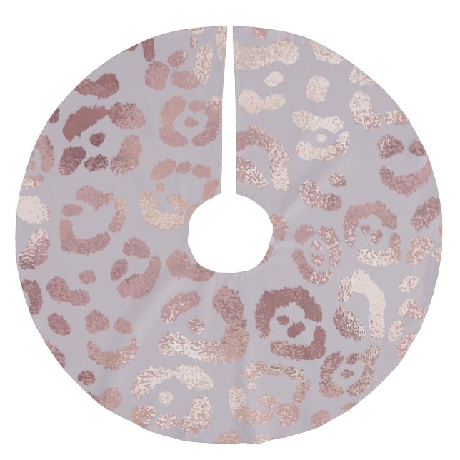 Leopard skin: rose gold elegance. brushed polyester tree skirt (Front)