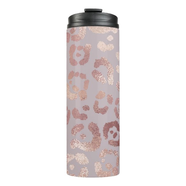 Leopard skin: rose gold elegance. thermal tumbler (Front)