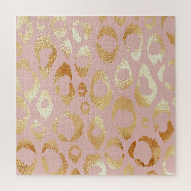 Leopard skin, rose gold texture jigsaw puzzle (Vertical)