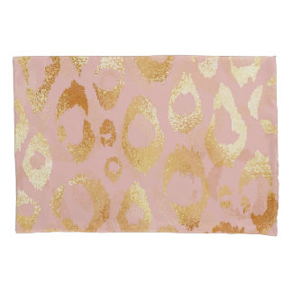 Leopard skin, rose gold texture pillowcase