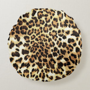 Leopard skin, seamless pattern design. round pillow