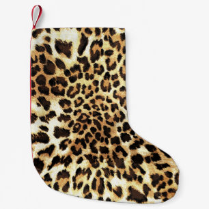 Leopard skin, seamless pattern design. small christmas stocking