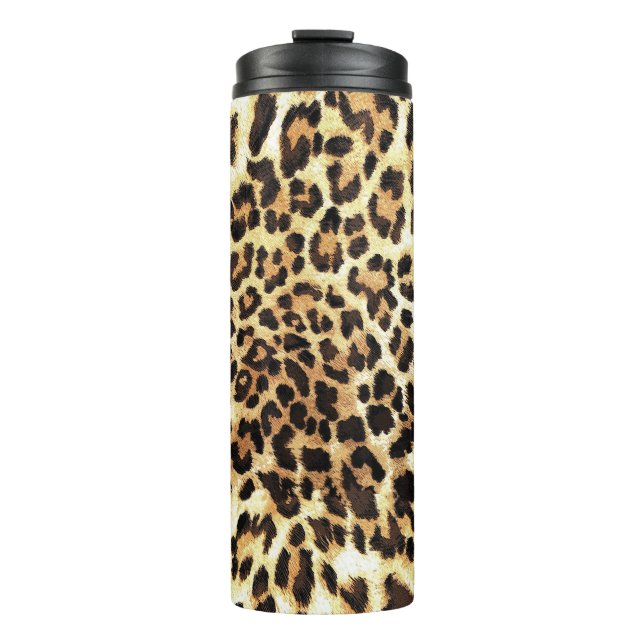 Leopard skin, seamless pattern design. thermal tumbler (Front)