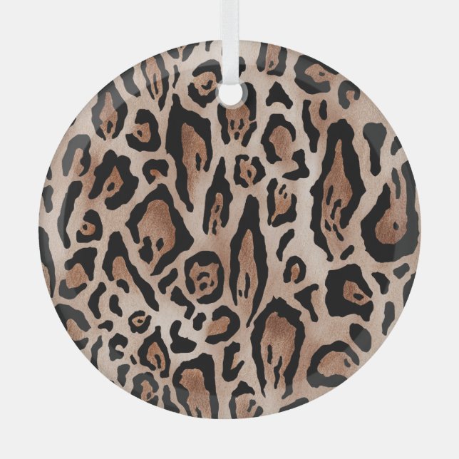 Leopard skin: seamless pattern. glass ornament (Front)