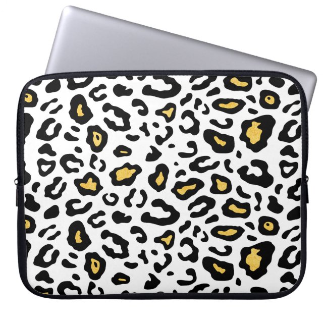 Leopard skin seamless pattern laptop sleeve (Front)