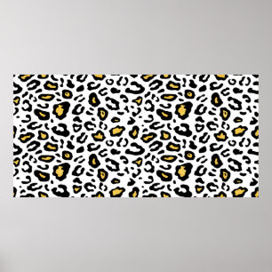 Leopard skin seamless pattern poster
