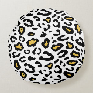 Leopard skin seamless pattern round pillow