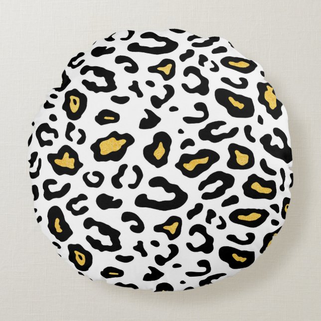 Leopard skin seamless pattern round pillow (Front)