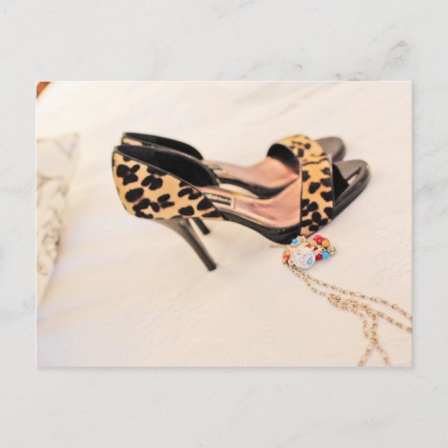 leopard skin shoes postcard (Front)